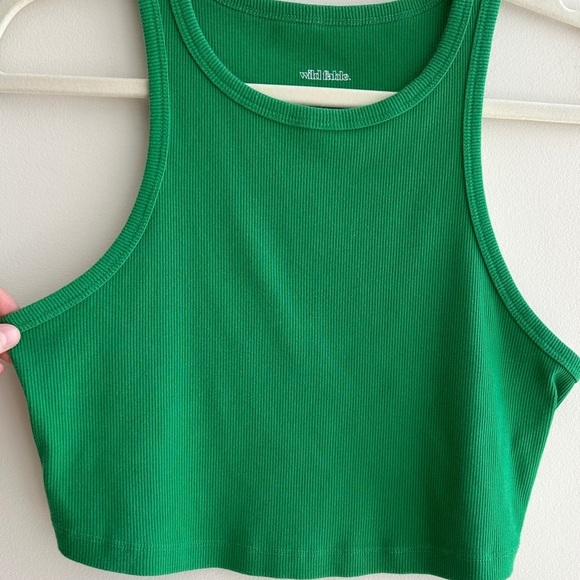 wild fable Bright Green Cropped Ribbed Racerback Tank Top, Size Large - Picture 14 of 15